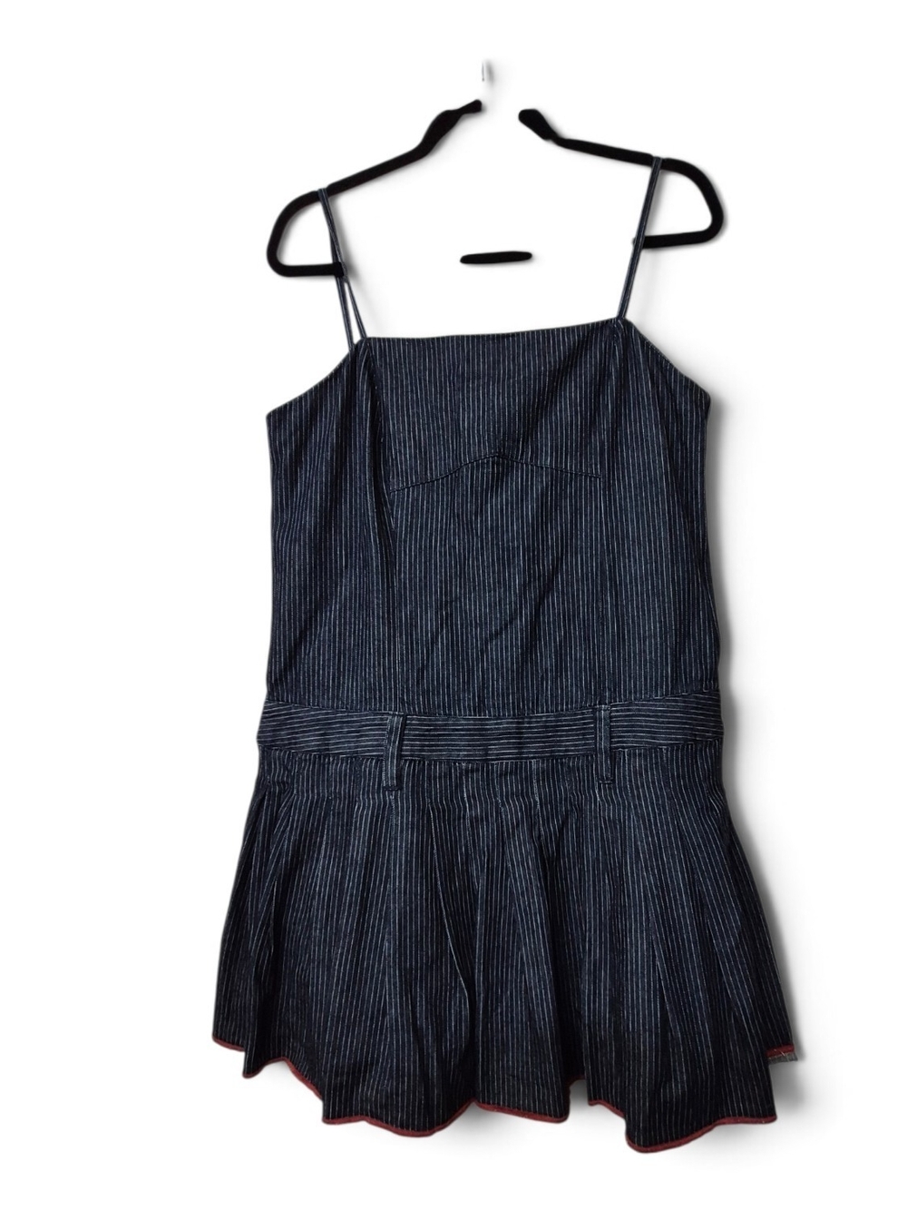 Pilcro NWT Sleeveless Pleated Denim Cotton Romper 12 Retail $158
